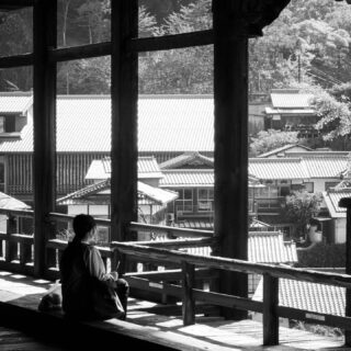 Bagged lunch. 
Miyajima Island, Japan, 2023.

#a6000 #blackandwhite #columns #candidphotography